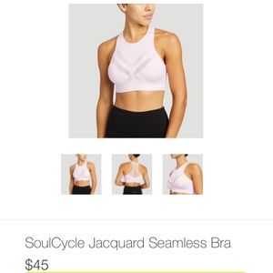 SoulCycle light pink jacquard seamless bra